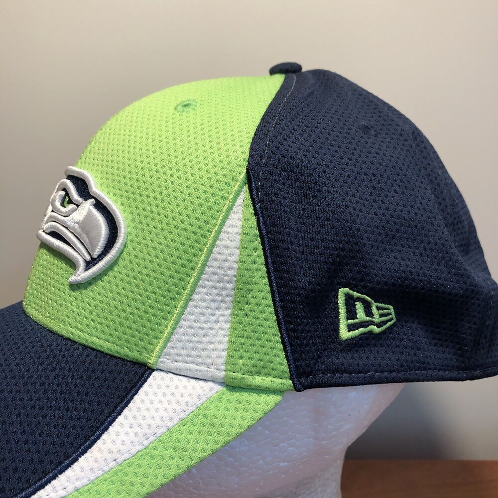 Seattle Seahawks Hat Cap Fitted Large XL New Era NFL Football Neon