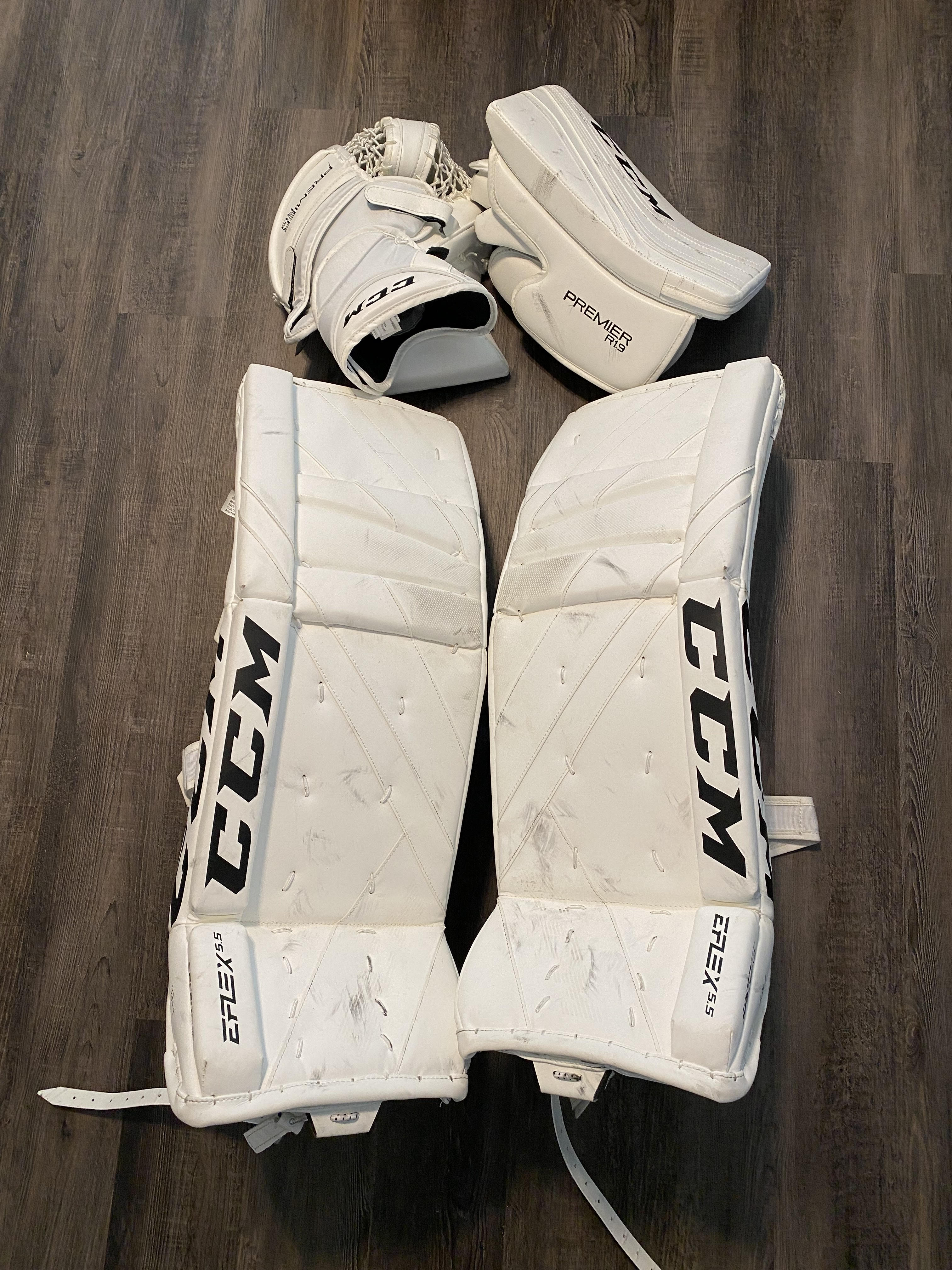 Used 33" +1 CCM Full Right Eflex 5 and Premier R19 Glove and Blocker