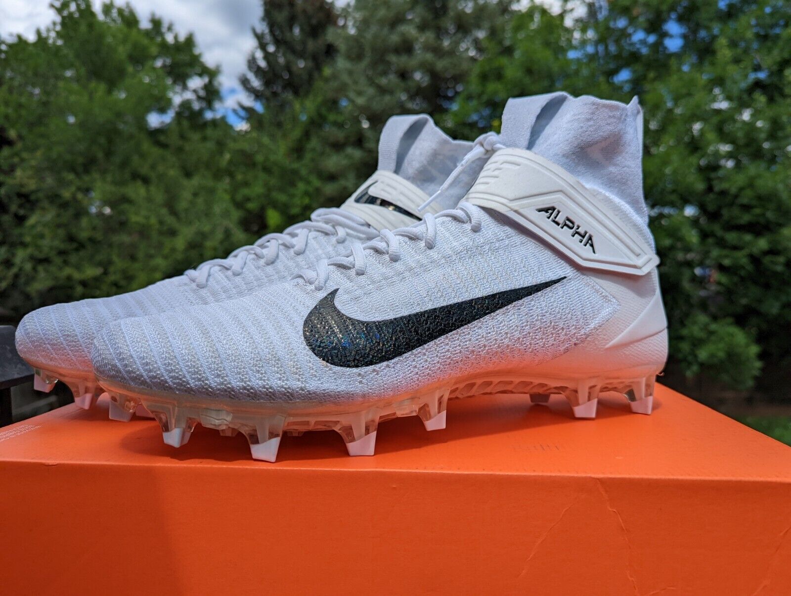 Nike Alpha Menace Elite 2 Football Cleats White AO3374101 Men's Size