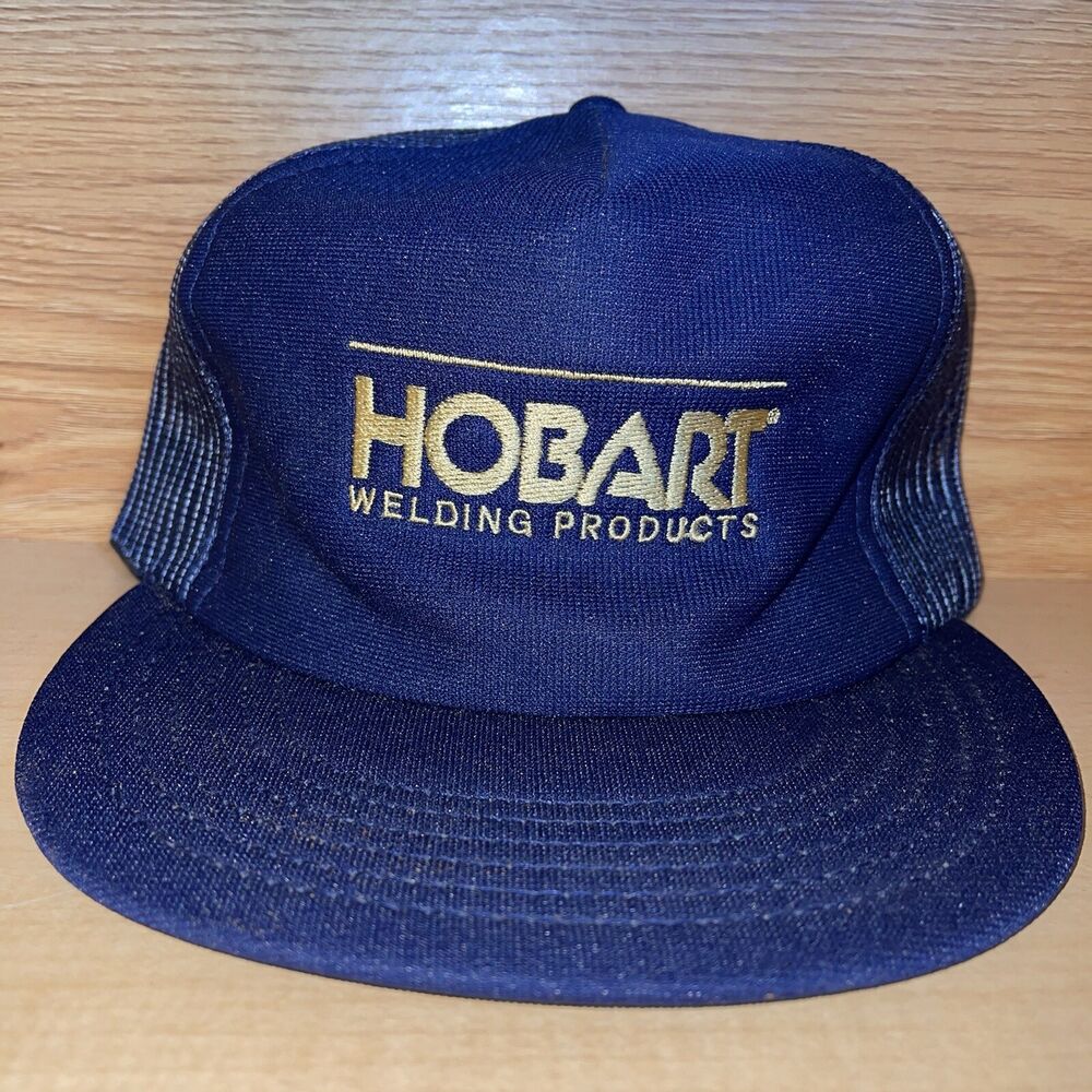 Vintage Hobart Welding Products Manufacturers Hat Cap Blue Mesh