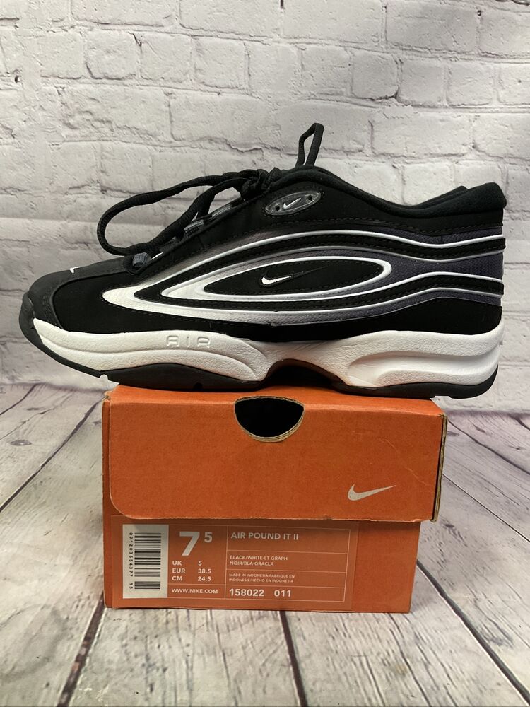 Nike Air Pound IT Mens Athletic Shoes Size 7.5 Black White New With Box