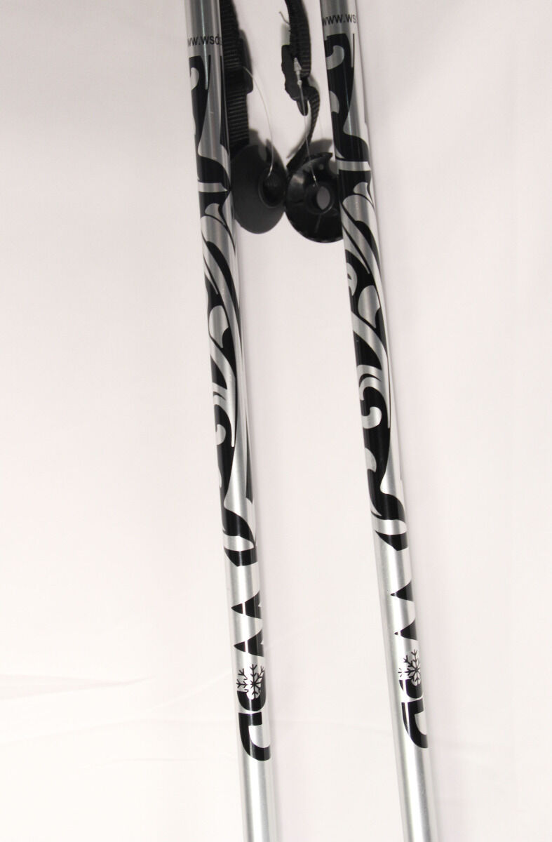 NEW Ski poles adult downhill/alpine Aluminum black/silver Pair 120cm
