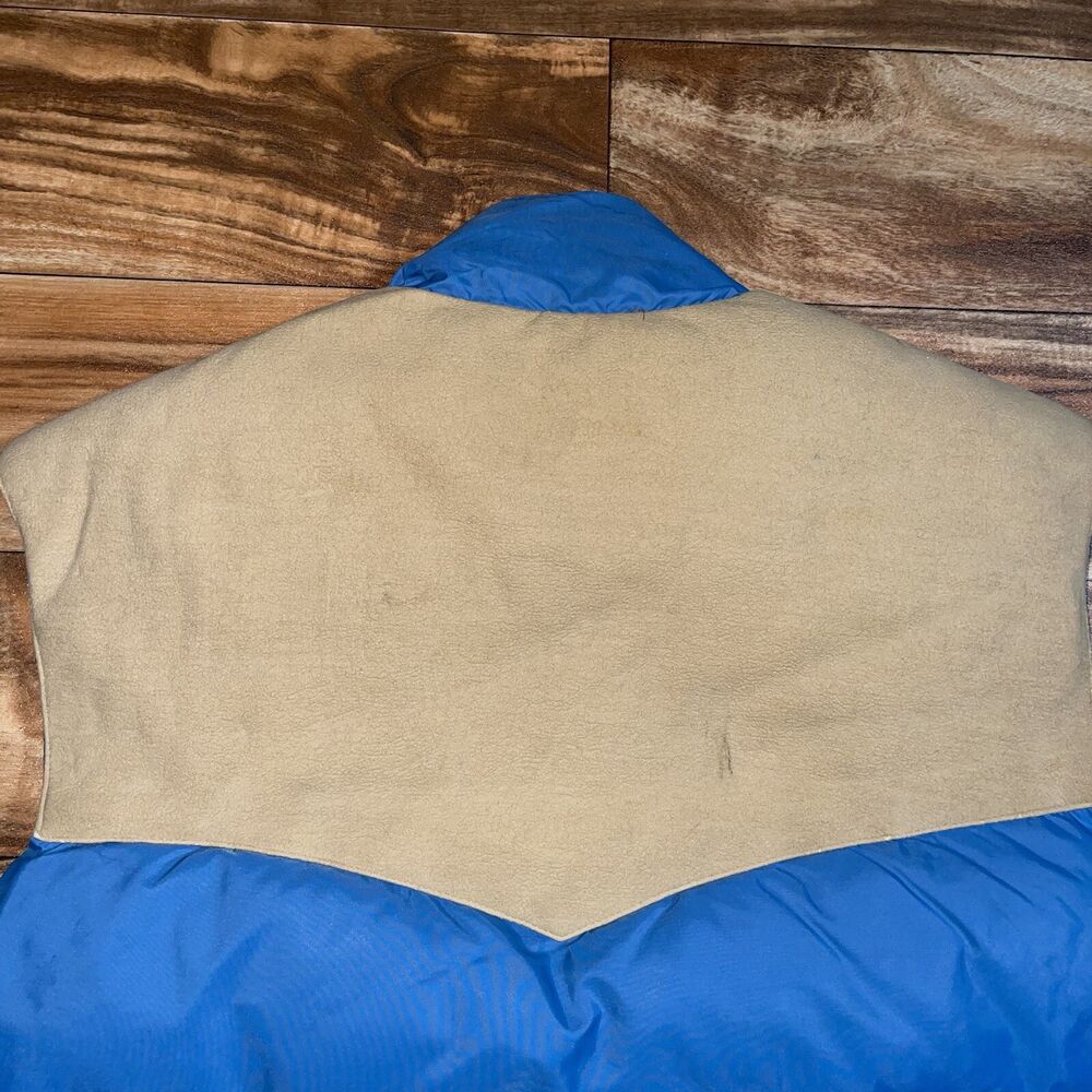 Vintage Gerry Leather Down Puffer Ski Hiking Two Tone Vest Yoke USA