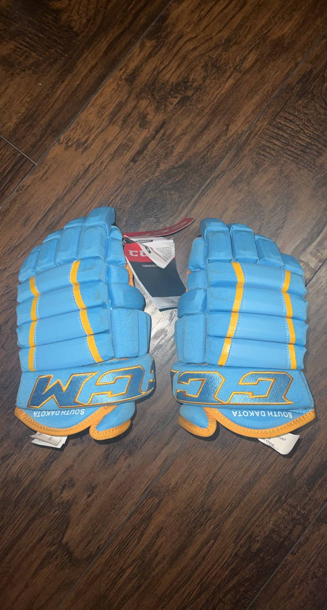 CUSTOM CCM SOUTH DAKOTA HOCKEY GLOVES SidelineSwap