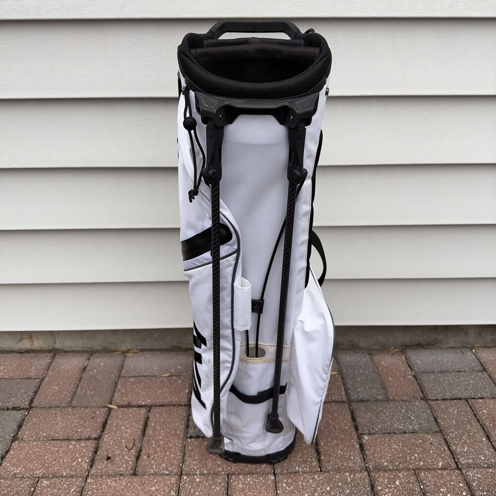 PXG Lightweight Carry Stand Golf Bag 4 Way White Black Logos Single