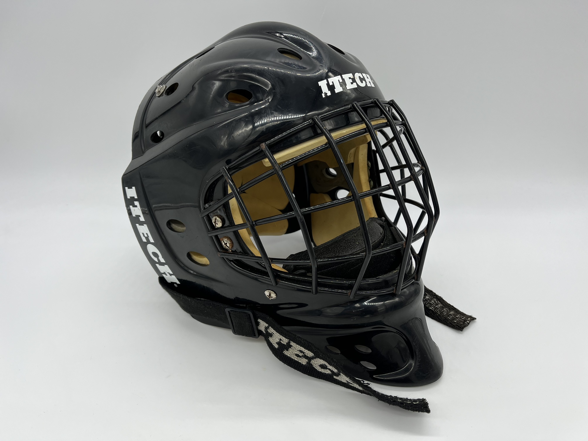 Itech Hockey Goalie Mask Helmet BLACK Ice Roller Indoor Street