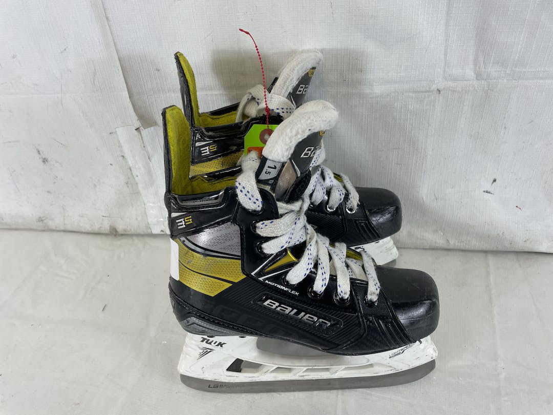 Used Bauer Supreme 3s Junior 01.5 D Ice Hockey Skates SidelineSwap
