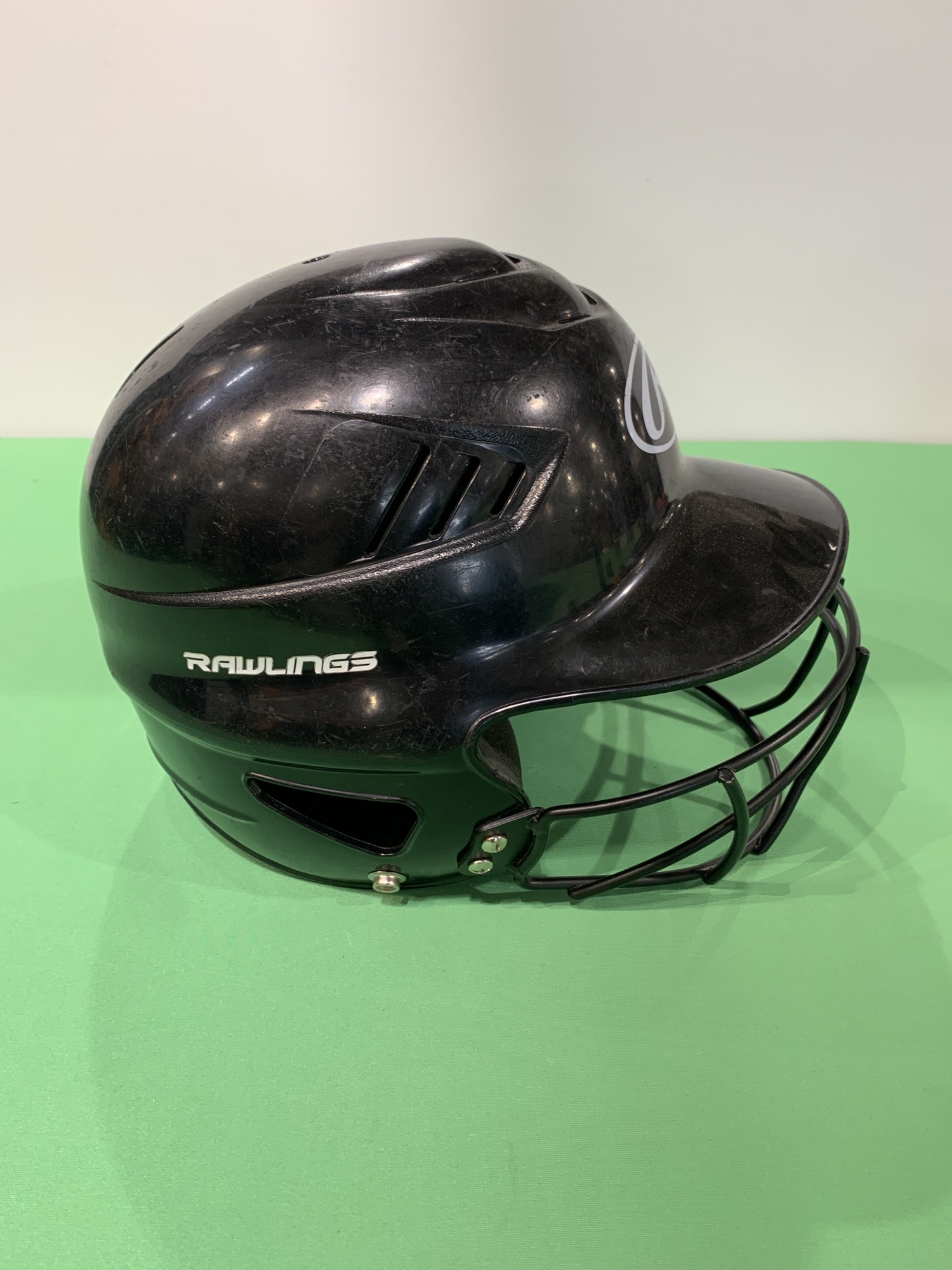 Used Rawlings Baseball Batting Helmet with Cage (6 1/2 7 1/2