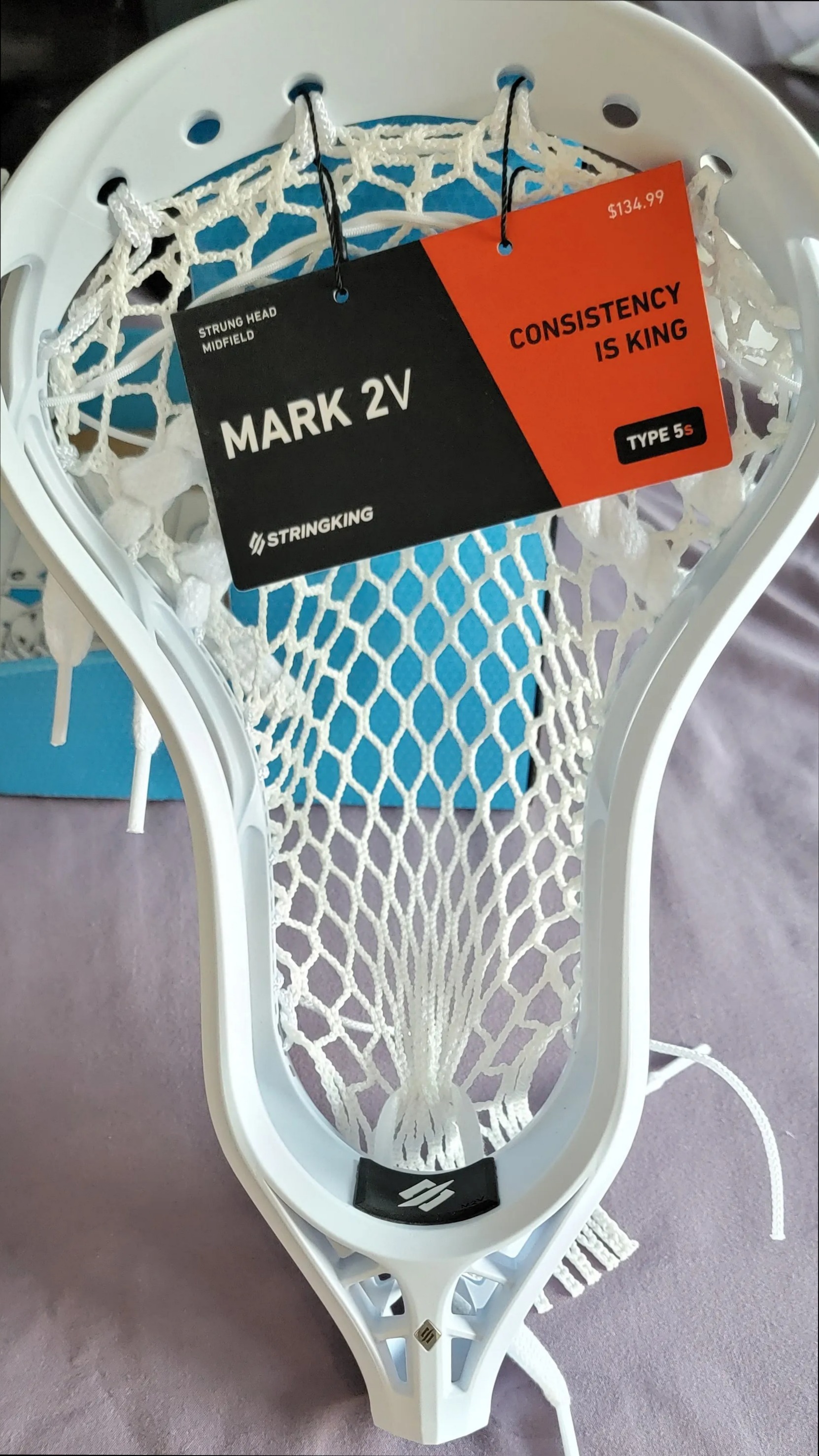 Brand New StringKing Mark 2V Lacrosse Head Strung w/ New Type5s Mesh