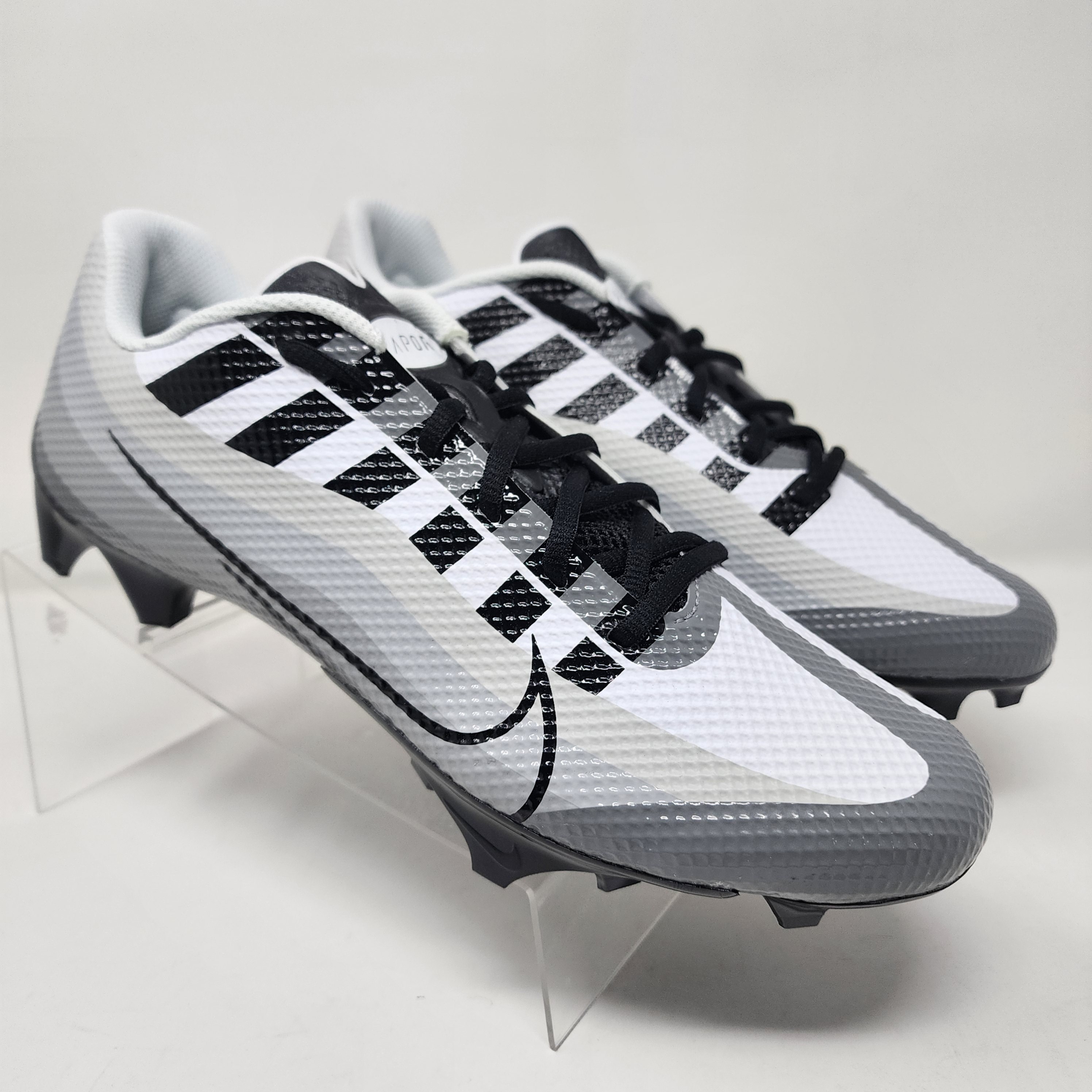 Nike Football Cleats Mens 10 Black White Vapor Edge Speed 360 Swoosh