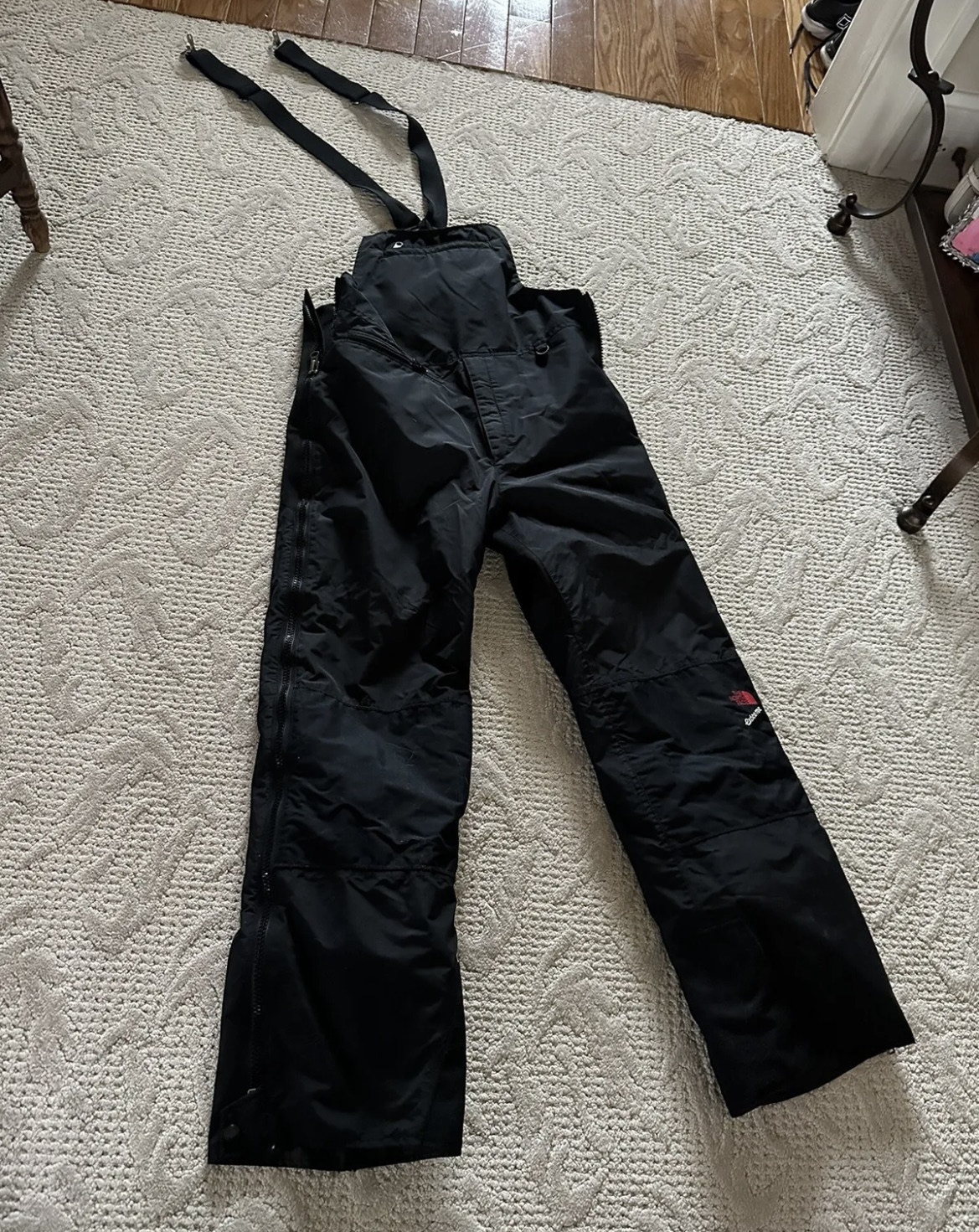 North Face Extreme Mens Ski Bibs Black GoreTex USA Made sz L full zip