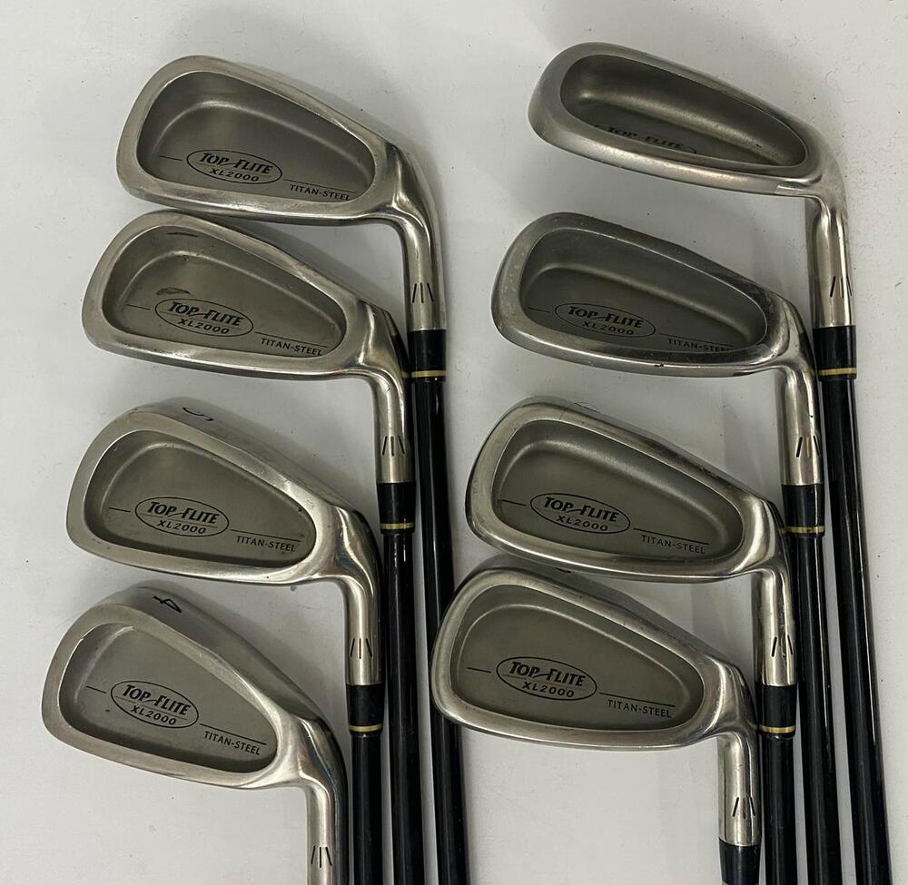 TOP FLITE TITAN STEEL XL2000 IRONS SET 4PW SW Regular Flex RH Graphite