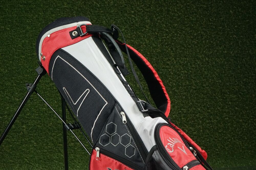 CALLAWAY 30" XJ JUNIOR SERIES 5WAY DIVIDER GOLF STAND BAG, RED / BLACK