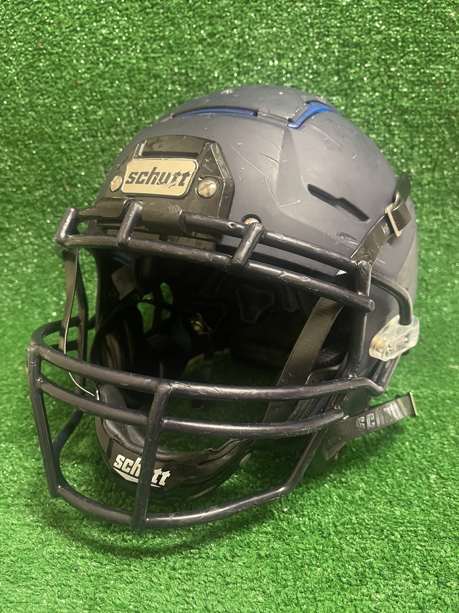 Adult Large Schutt F7 VTD Football Helmet Navy Blue SidelineSwap