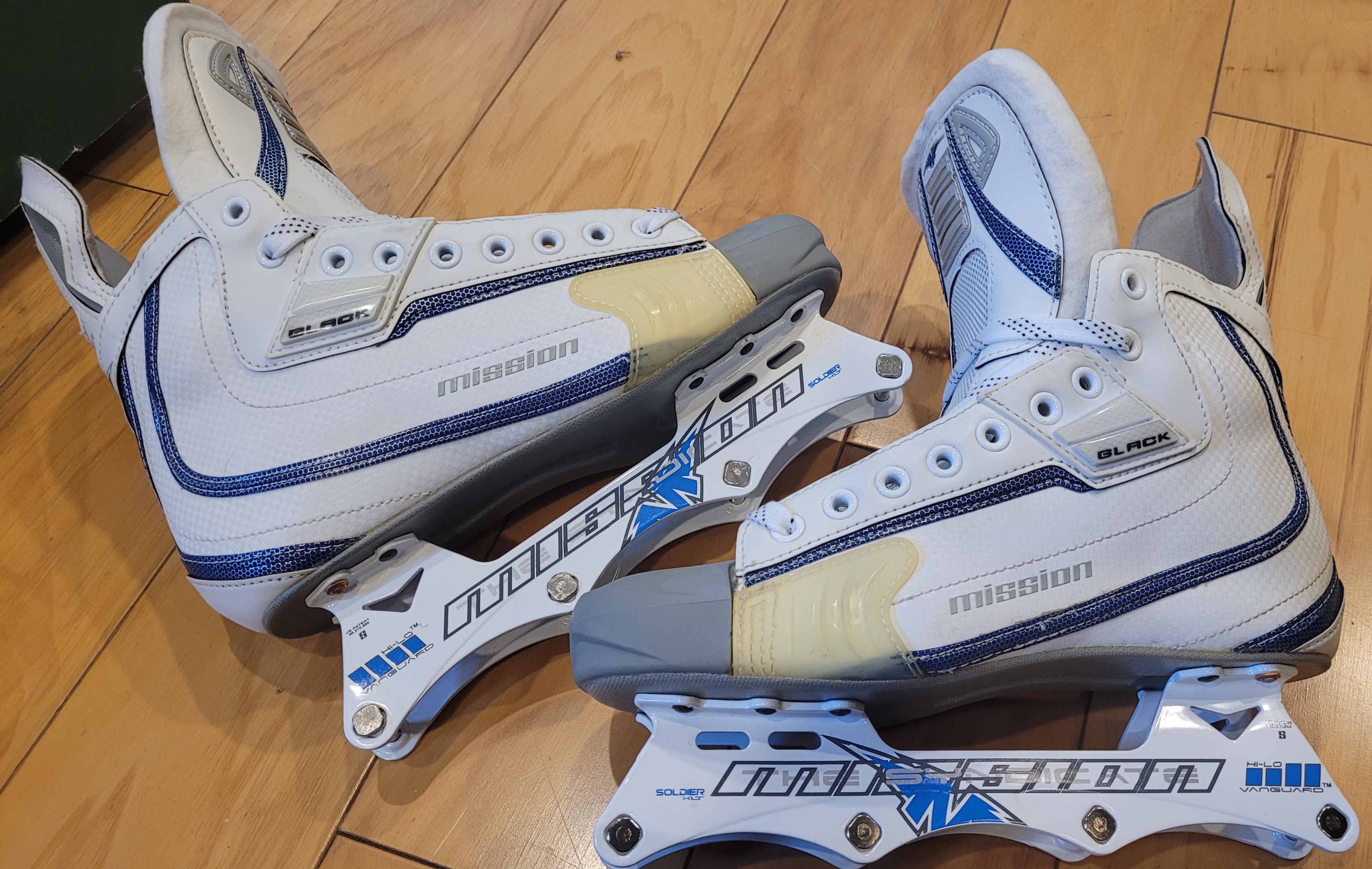 New Mission Soldier Black Size 8D Inline Roller Hockey Skates