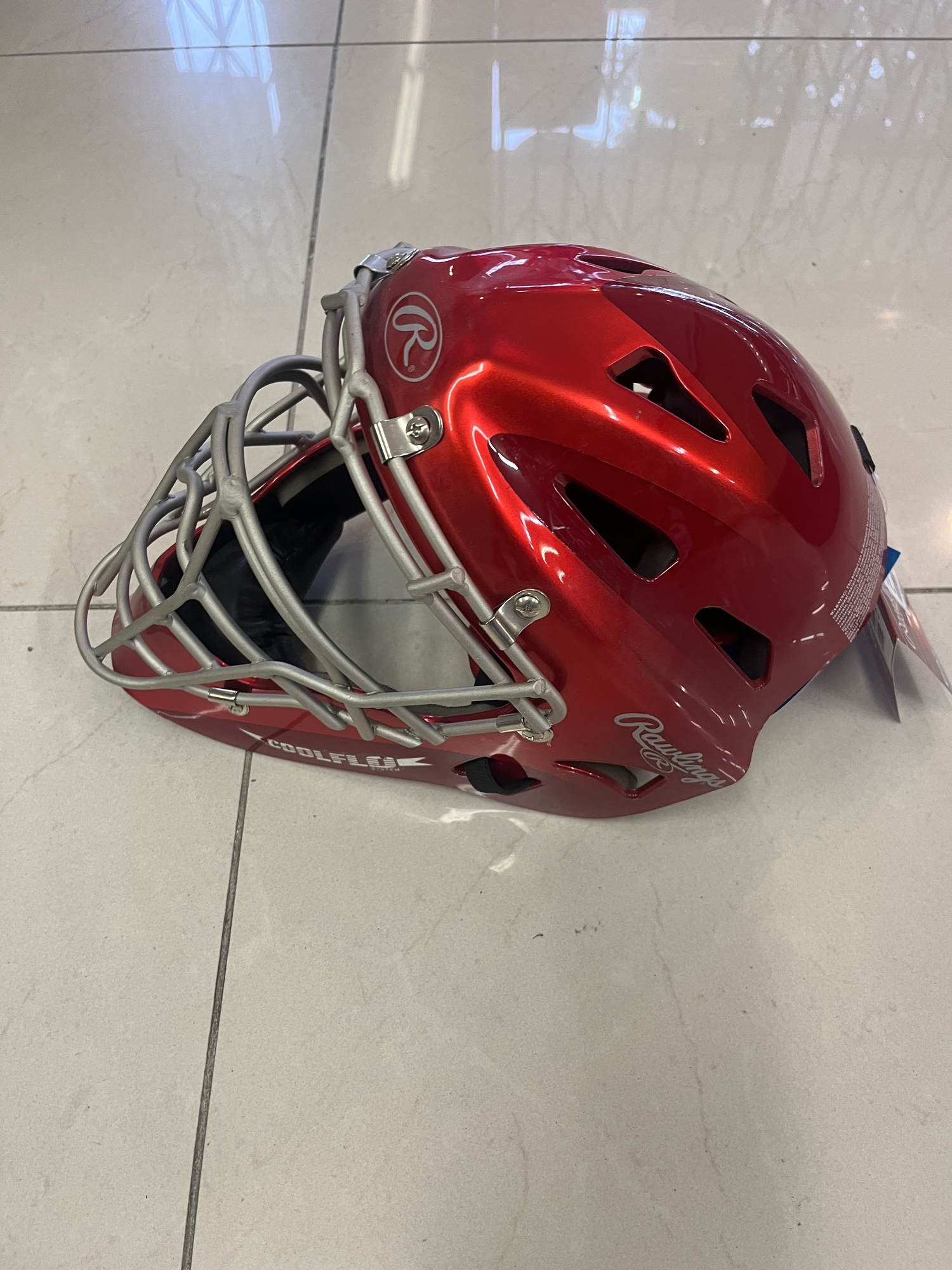 New Rawlings Cool Flow HLCH1S Scarlet Red Catchers Helmet SidelineSwap