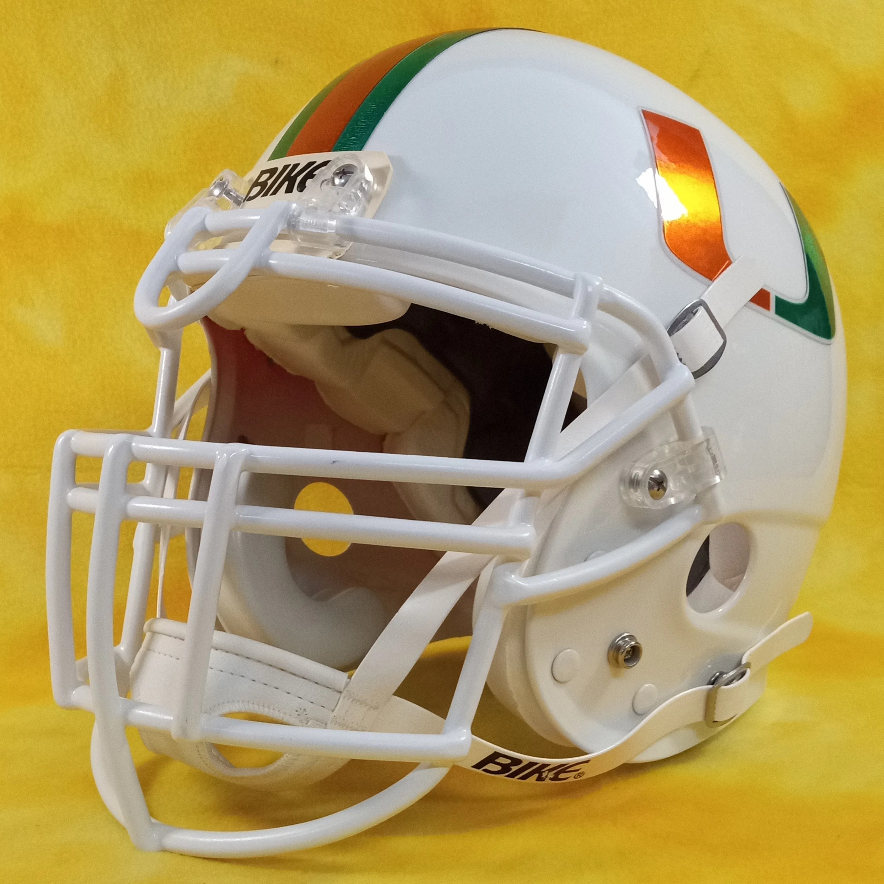 SWEET Miami Hurricanes Super custom fullsize BIKE Pro helmet XL