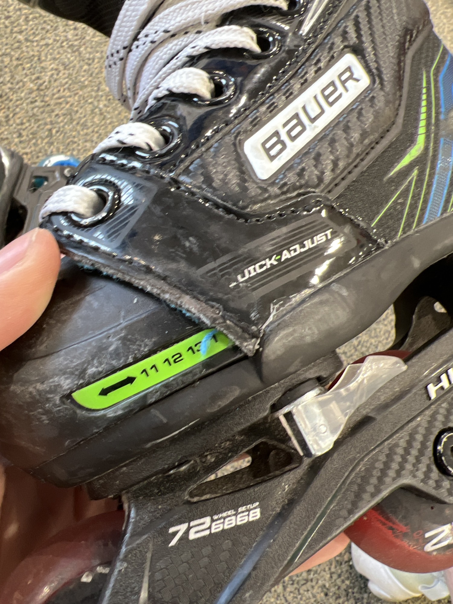 Used Bauer XLP Adjustable Inline Skates 11y1 D&R (Regular) SidelineSwap