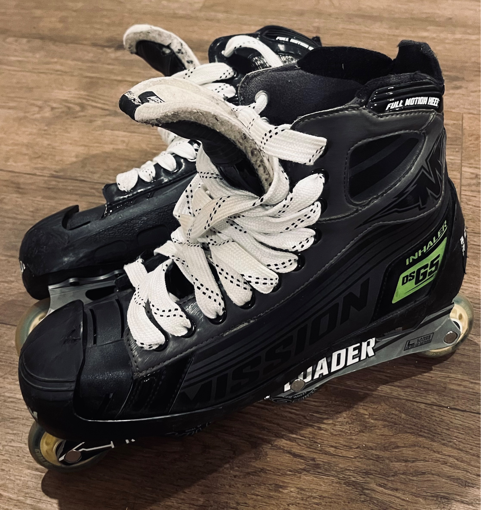 Mission Inhaler DSG5 Inline Hockey Goalie Skates Senior Size 9.5E