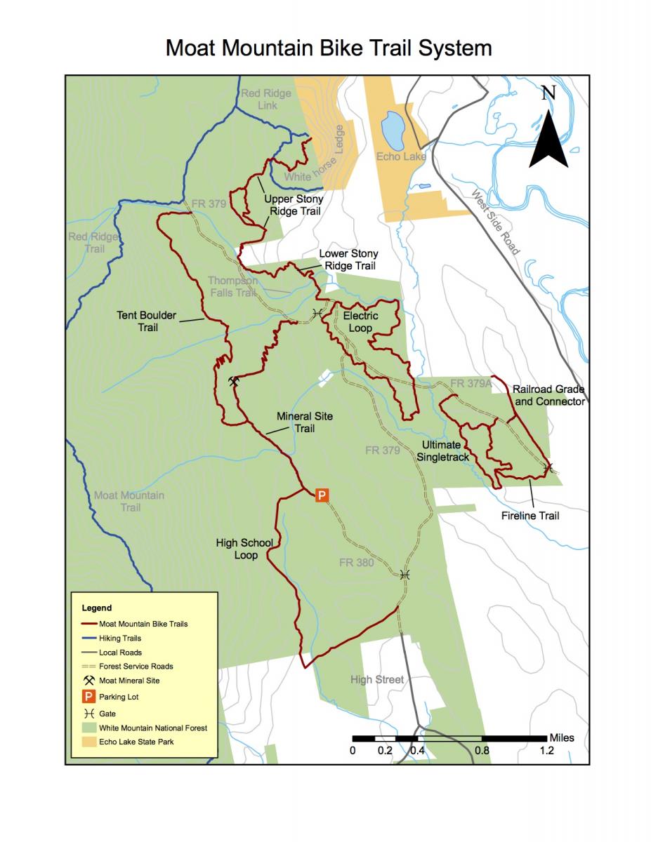 Moat Mountain Mountain Bike Trail in Conway, New Hampshire