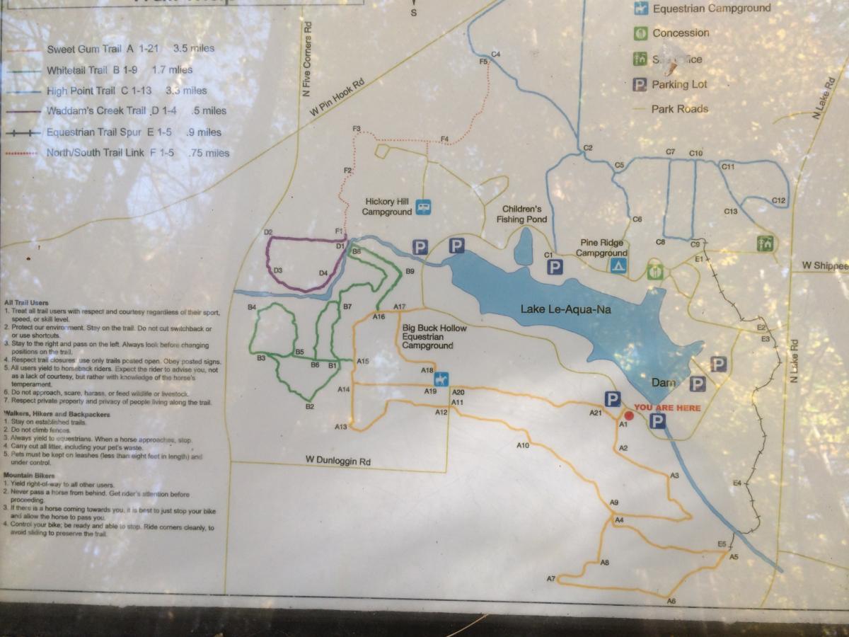 Lake LeAquaNa State Park Mountain Bike Trail in Lena, Illinois