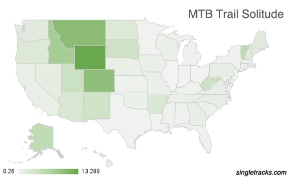 State populations (and washington d.c.) united states total population: US Mountain Bike Trail Stats: The West and States with ...