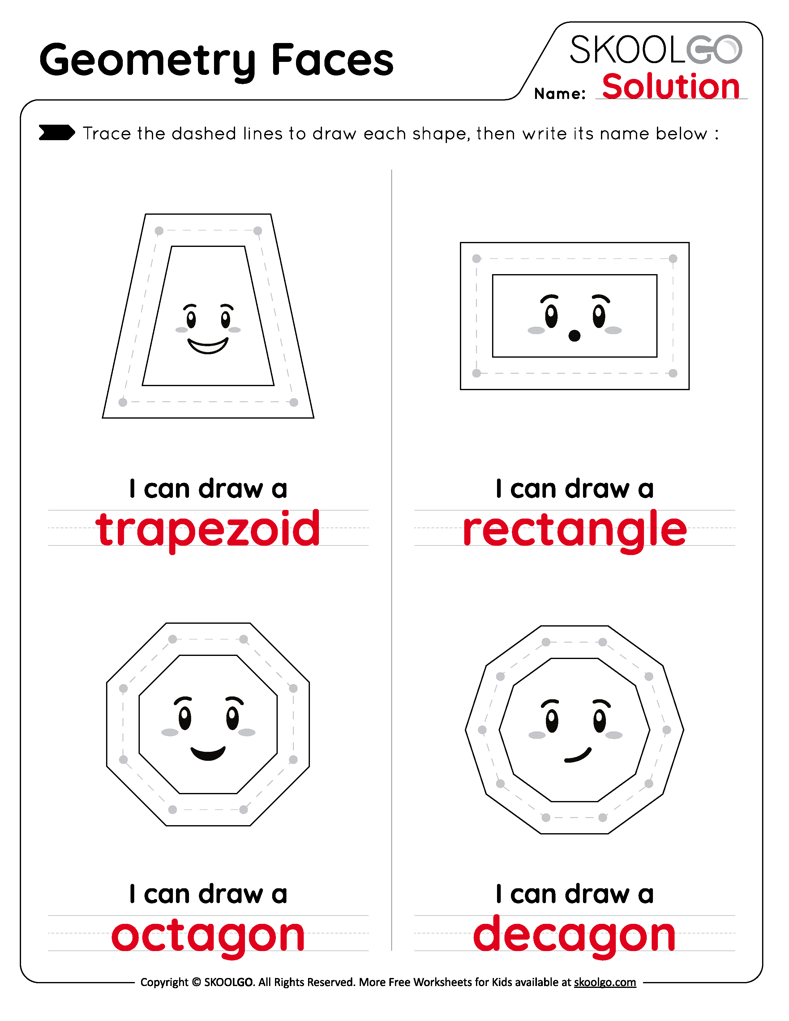 Geometry Faces Worksheet SKOOLGO