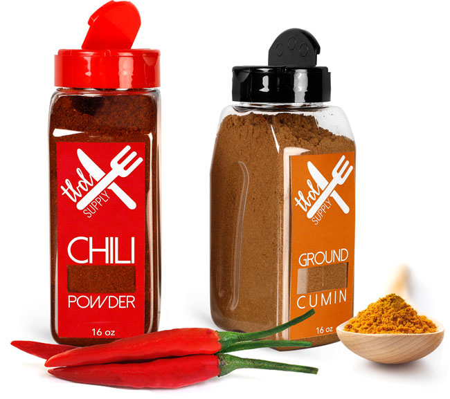 SKS Bottle & Packaging Plastic and Glass Restaurant Containers, Plastic Spice Storage Containers