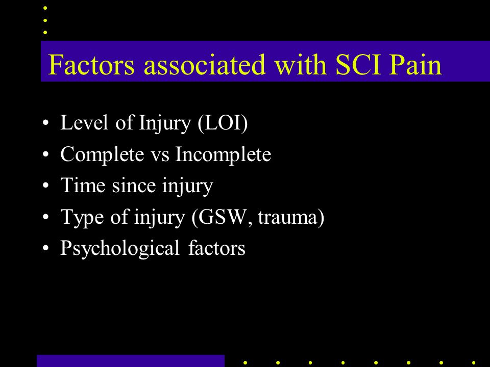 Neurological Complications following SCI William McKinley MD Director