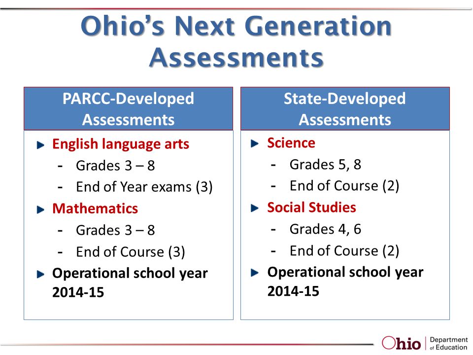 Ohio PARCC Science Education Council of Ohio September 29, ppt download