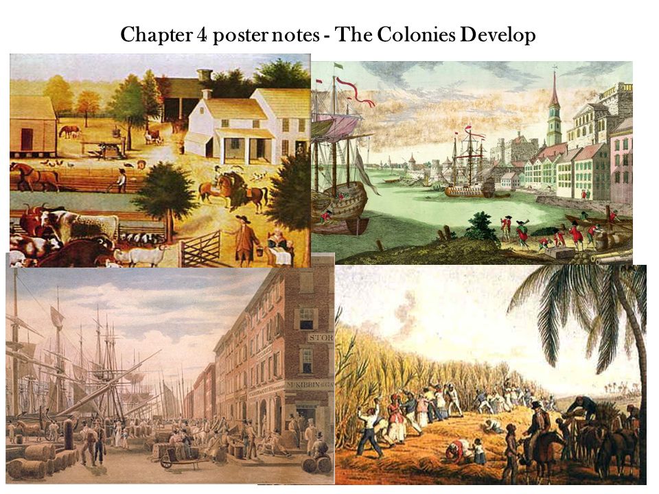 Chapter 4 poster notes The Colonies Develop 1. Resources of New