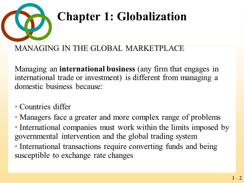 1 - 1 Chapter 1: Globalization Drivers Of Globalization Two Macro Factors Underlie The Trend Toward Greater Globalization: Declining Trade And Investment. - Ppt Download