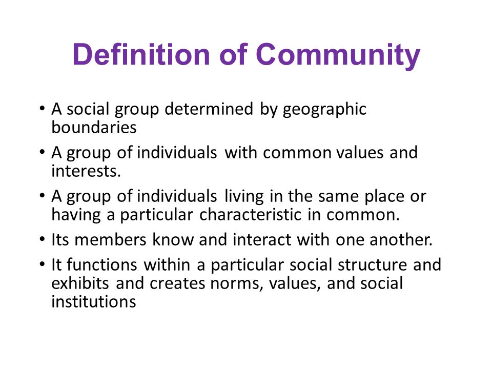 Community Definition