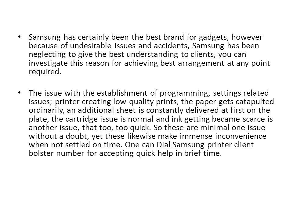 Samsung Printer Tech Support Advice ppt download