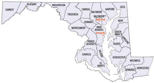 Map Of Southern Md Maryland Counties Map Southern Maryland Online