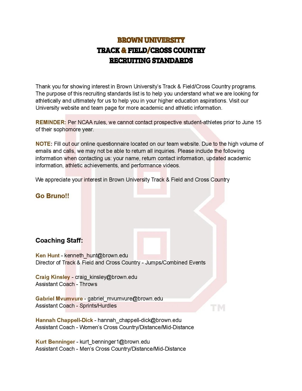 Fast Track Recruiting Track and Field Recruiting Specialists