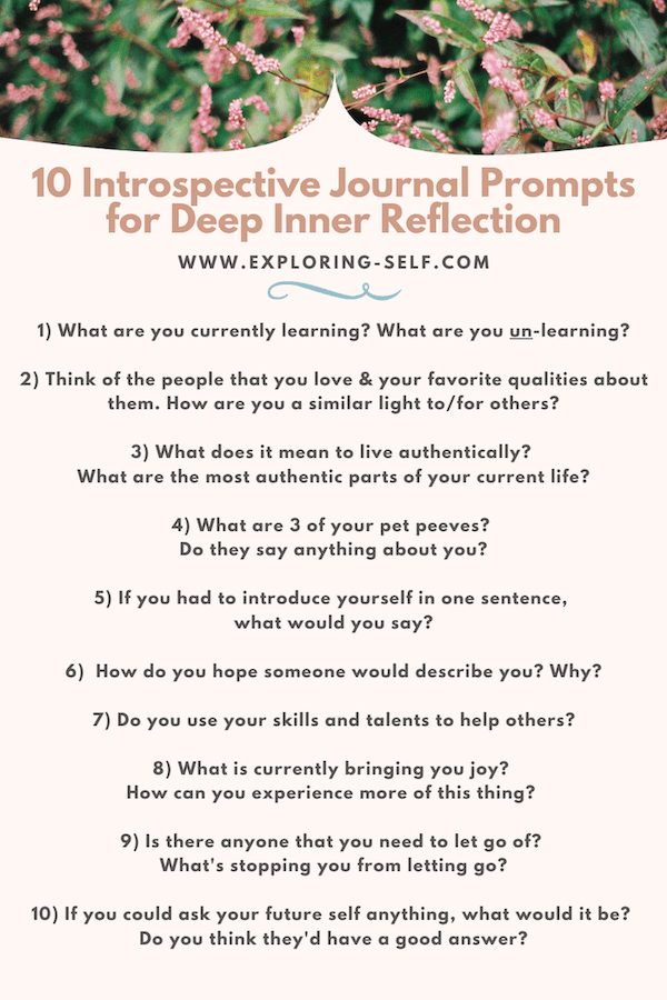 10 Introspective Journal Prompts for Deep Inner Reflection — Exploring Self Blog (2022)