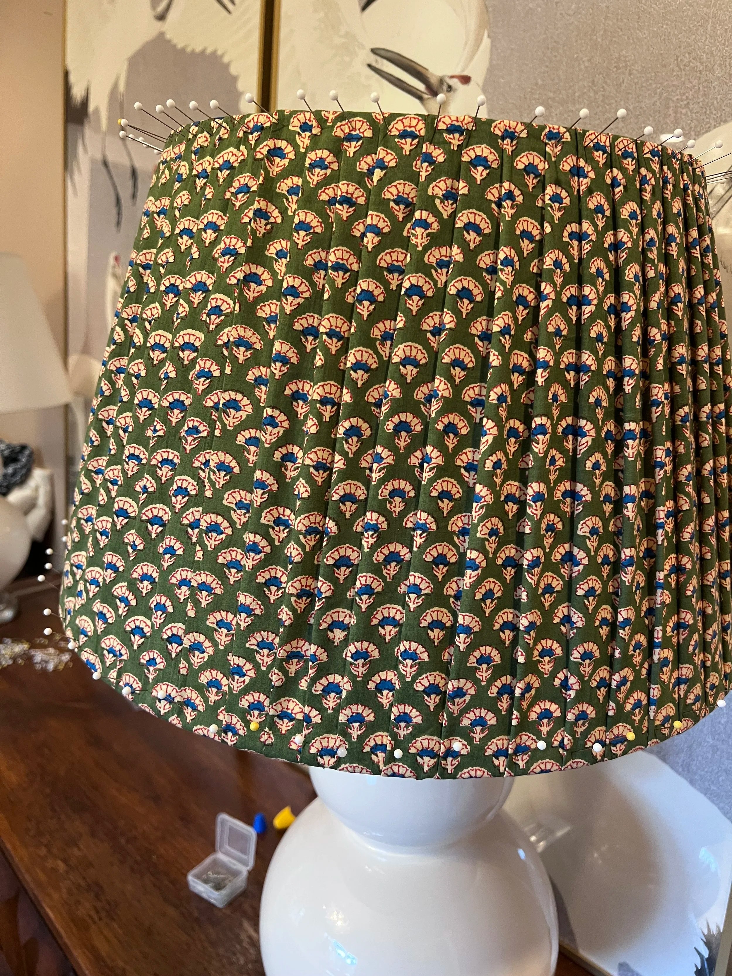 DIY lampshade tutorial easy DIY pleated lampshade from Click + Love