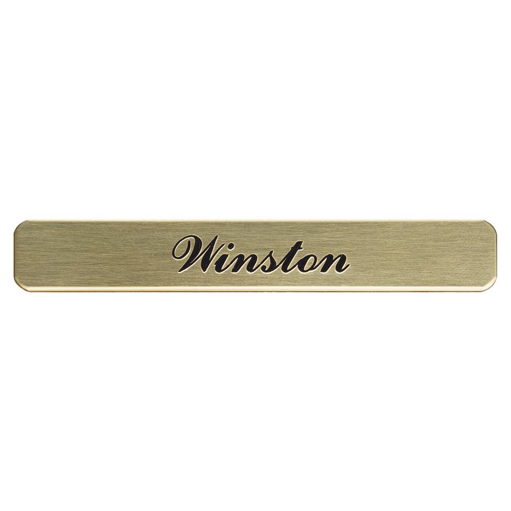 StickOn Brass Name Plate 1/2" W x 3" L with Adhesive Back Schneiders