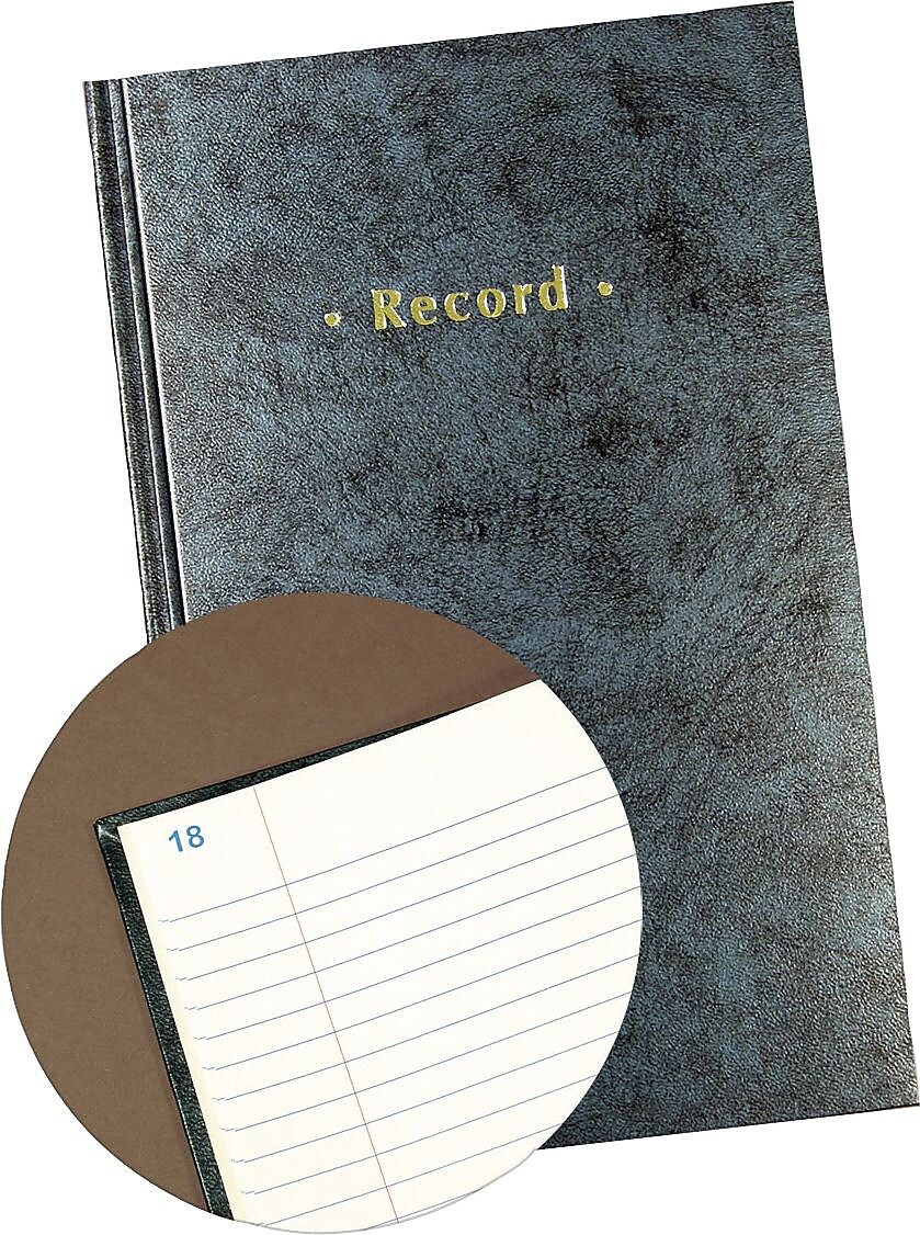 Staples Blue Marbled Hardcover Record Book 113/4" x 71/4" 886673