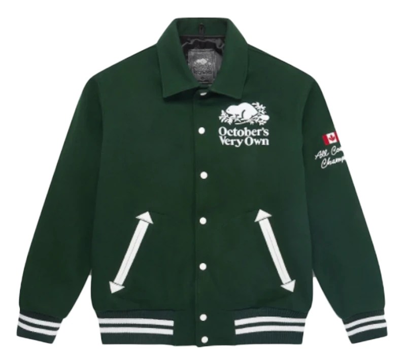 OVO x Roots Varsity Jacket Green Men's FW20 GB