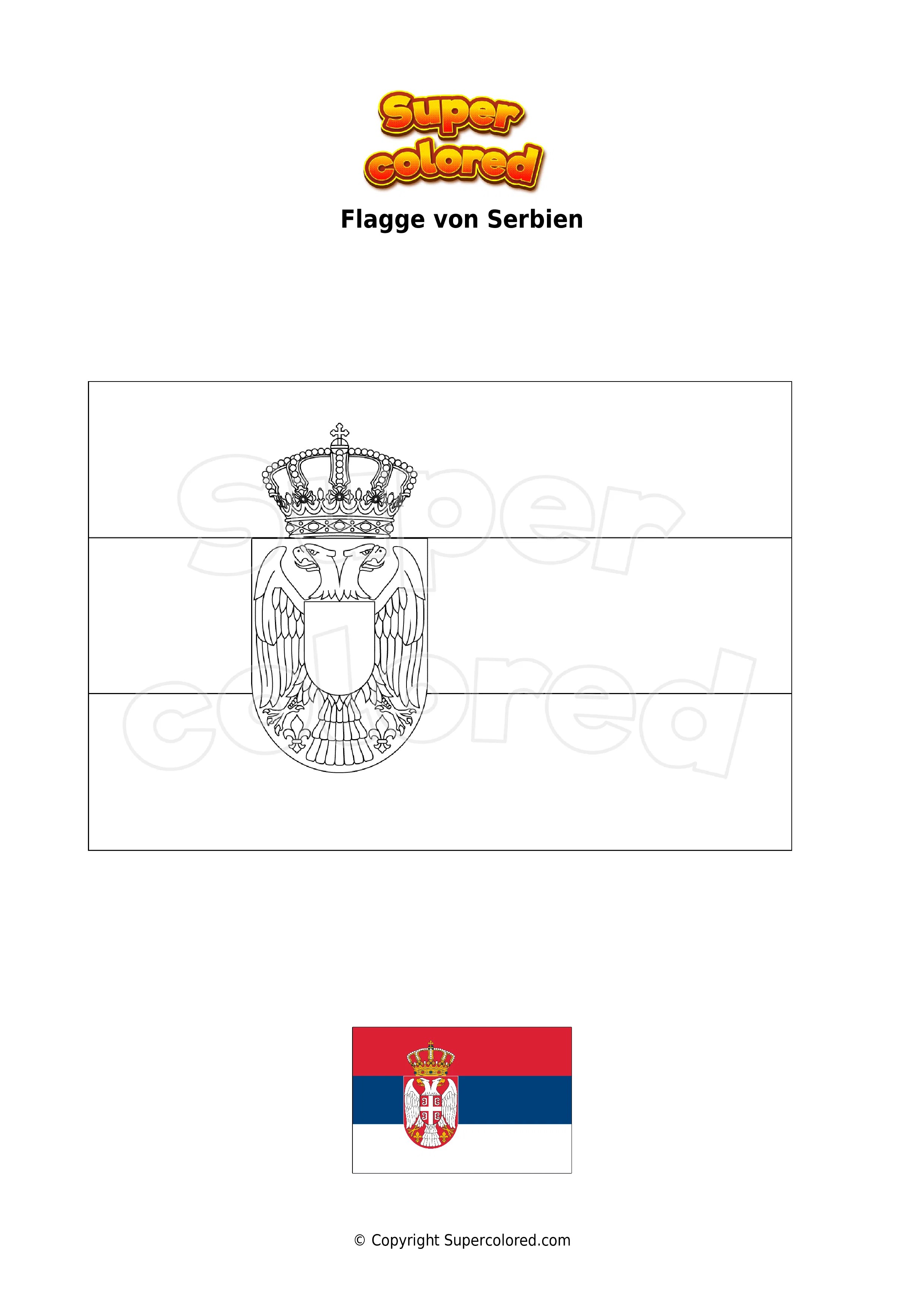 Ausmalbild Flagge von Rumänien