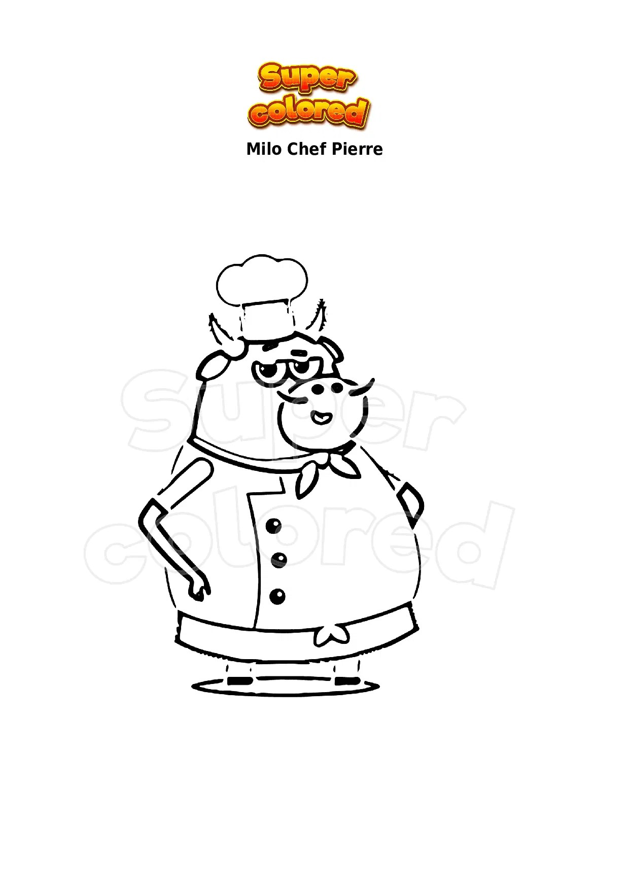 Ausmalbild Milo Chef Pierre