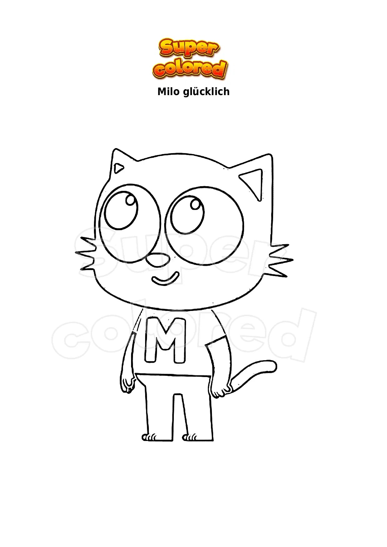 Ausmalbild Milo glücklich