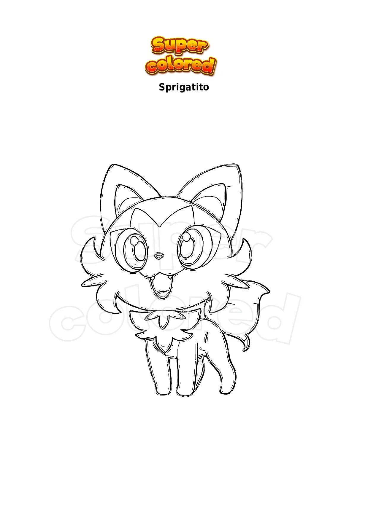 Coloring page Pokemon Sprigatito