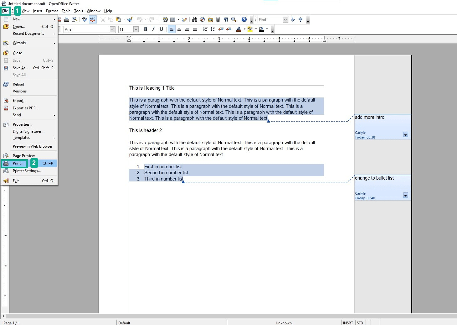 How to Print Google Doc with Comments