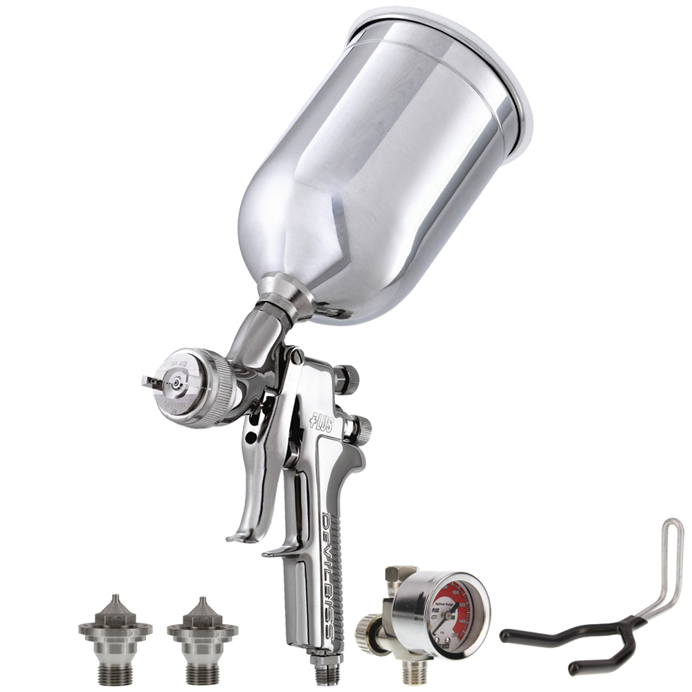 Devilbiss GFG670 PLUS SPRAY GUN 1.2 1.3 1.4 Tips Auto Paint Basecoat
