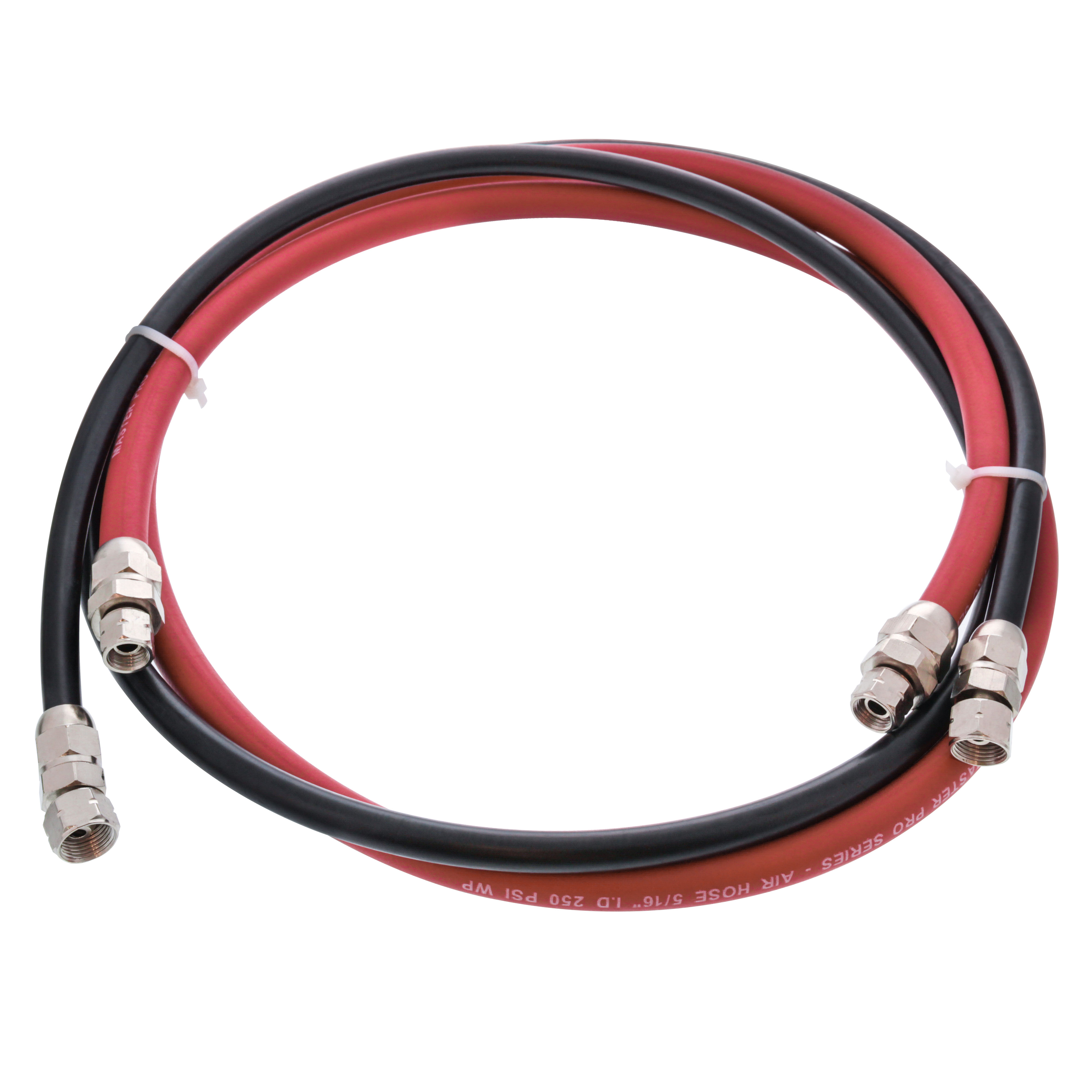 6 Foot Air and Fluid Hose Assembly Set for Spray Guns, Paint Pressure