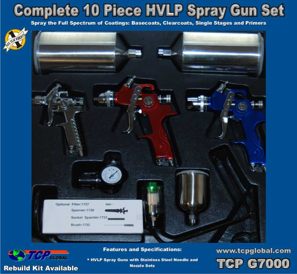 New 10 Pc. HVLP SPRAY GUN SET Auto Paint Primer Topcoat eBay