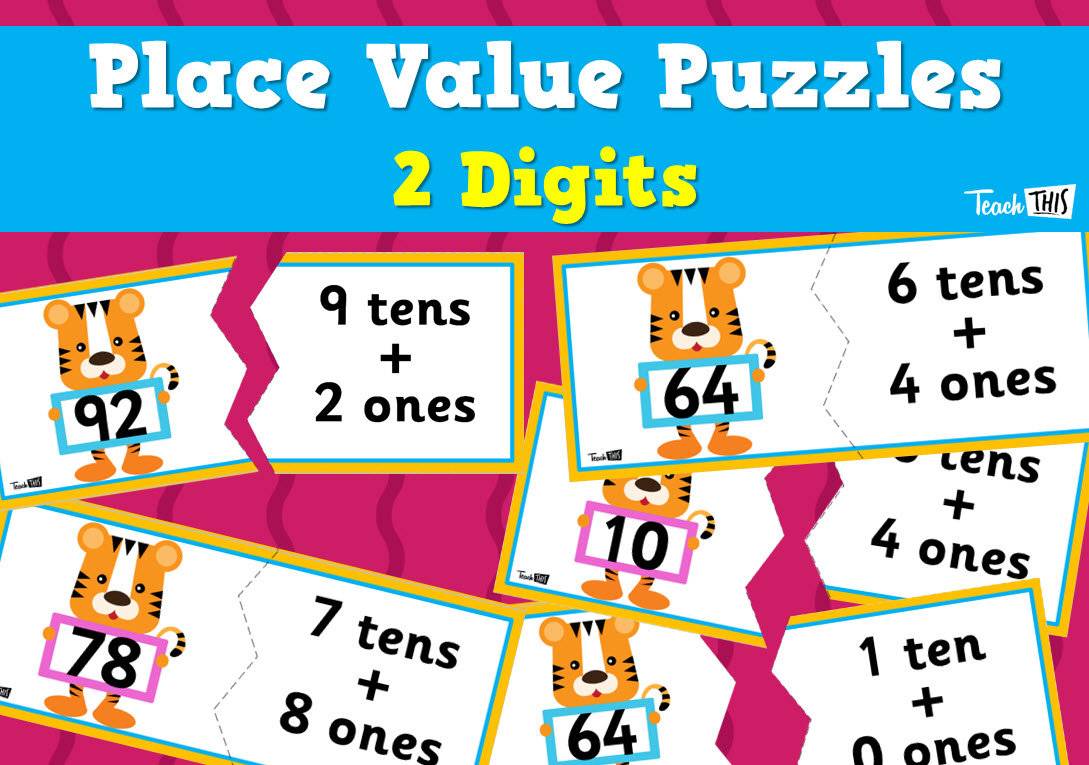 Place Value Puzzle - 2 Digit :: Teacher Resources and Classroom Games